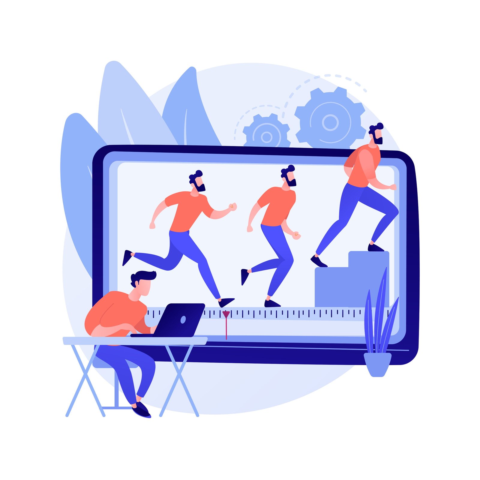 Computer animation abstract concept vector illustration. Animation graphic software, cartoon video creation, character design, computer game art, creative industry, 3d visual abstract metaphor.